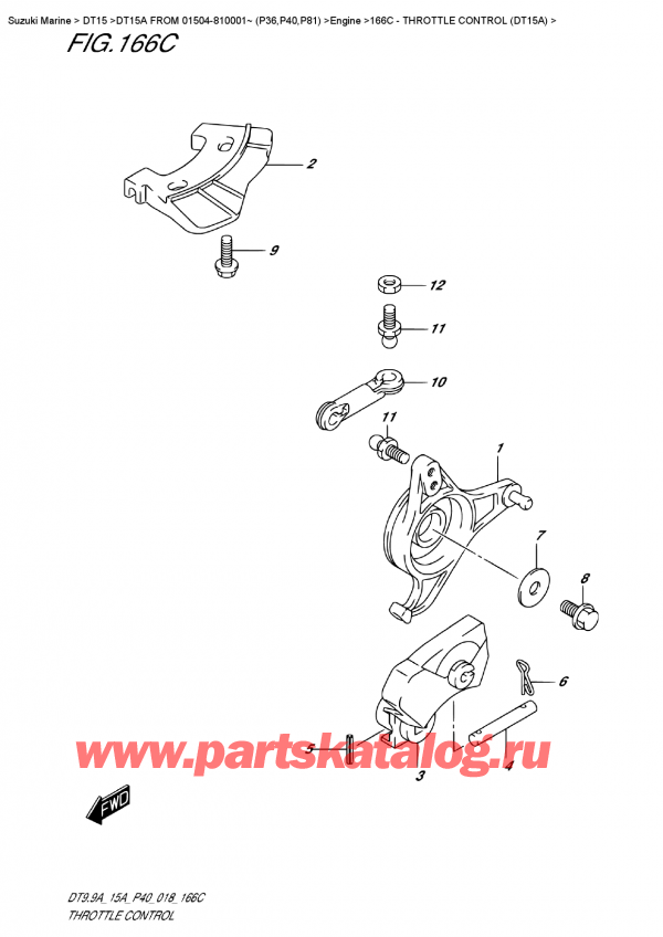   ,    , SUZUKI DT15A S FROM 01504-810001~ (P40), Throttle Control  (Dt15A) /   (Dt15A)