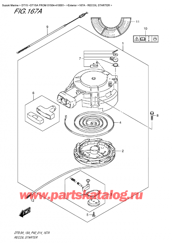 ,   , Suzuki DT15A FROM 01504-410001~  2014 , Recoil  Starter