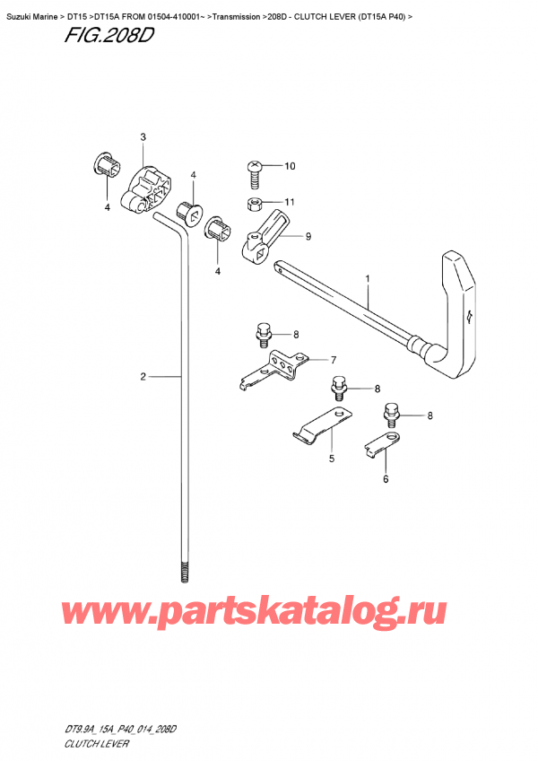  , , Suzuki DT15A S / L FROM 01504-410001~ (P40 014)  2014 , Clutch  Lever (Dt15A P40)
