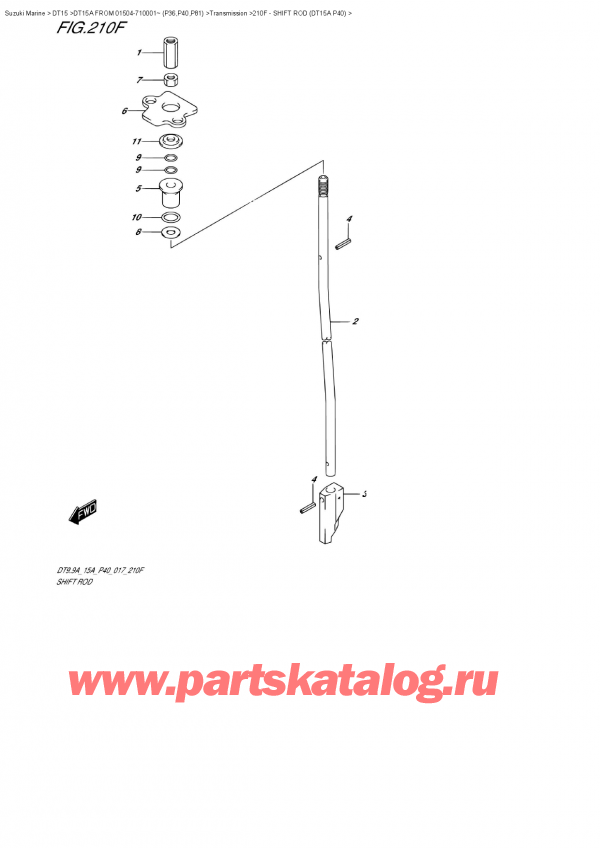  ,   , Suzuki DT15A S FROM 01504-710001~ (P40)    2017 , Shift Rod  (Dt15A  P40)