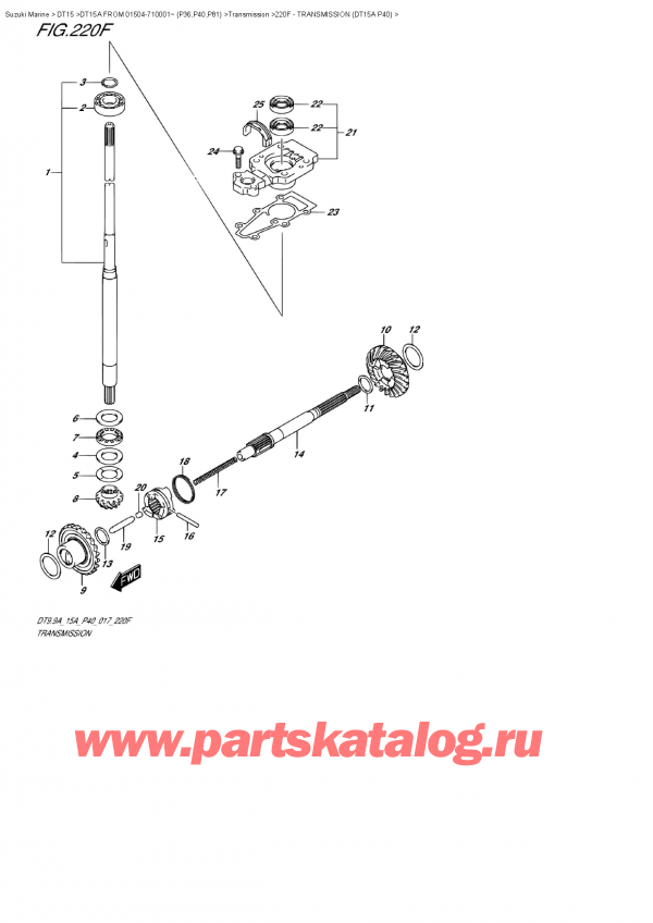 ,   , SUZUKI DT15A S FROM 01504-710001~ (P40)    2017 ,  (Dt15A P40) / Transmission  (Dt15A  P40)