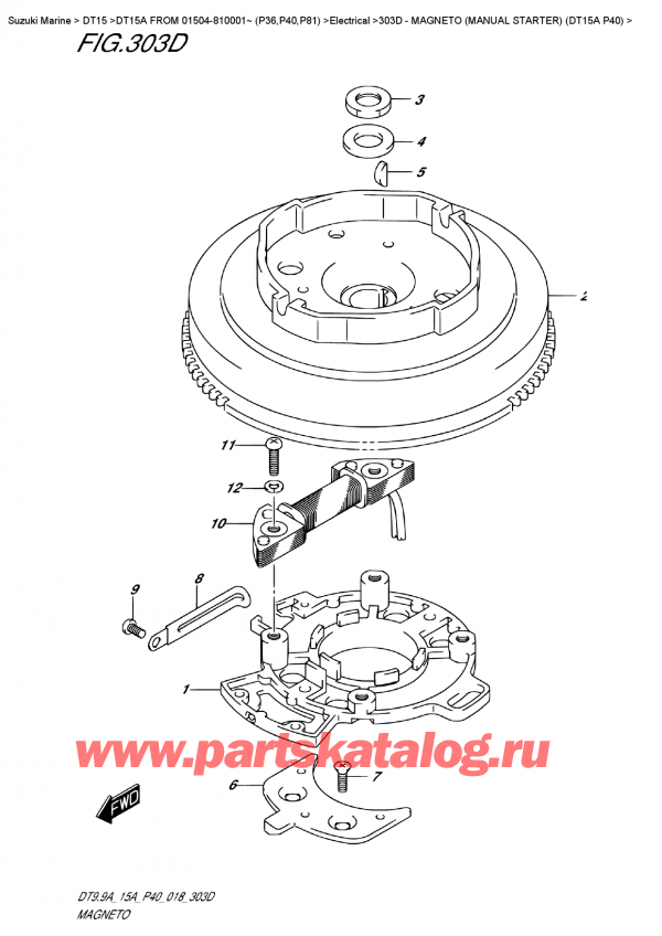  ,   , Suzuki DT15A S FROM 01504-810001~ (P40)  2018 , Magneto  (Manual  Starter)  (Dt15A  P40)