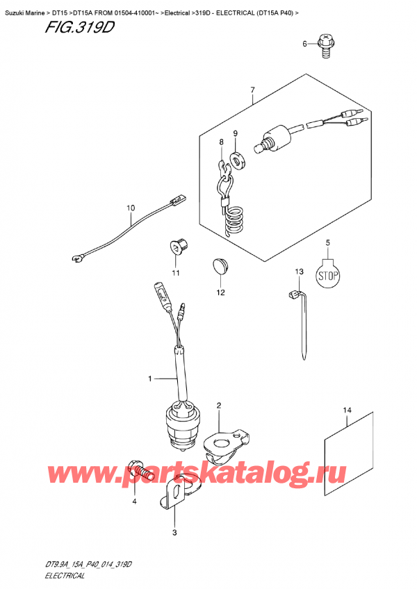 ,   , SUZUKI DT15A FROM 01504-410001~, Electrical  (Dt15A P40)