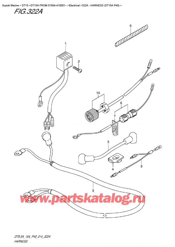 ,   , SUZUKI DT15A S / L FROM 01504-410001~ (P40 014), Harness  (Dt15A P40)