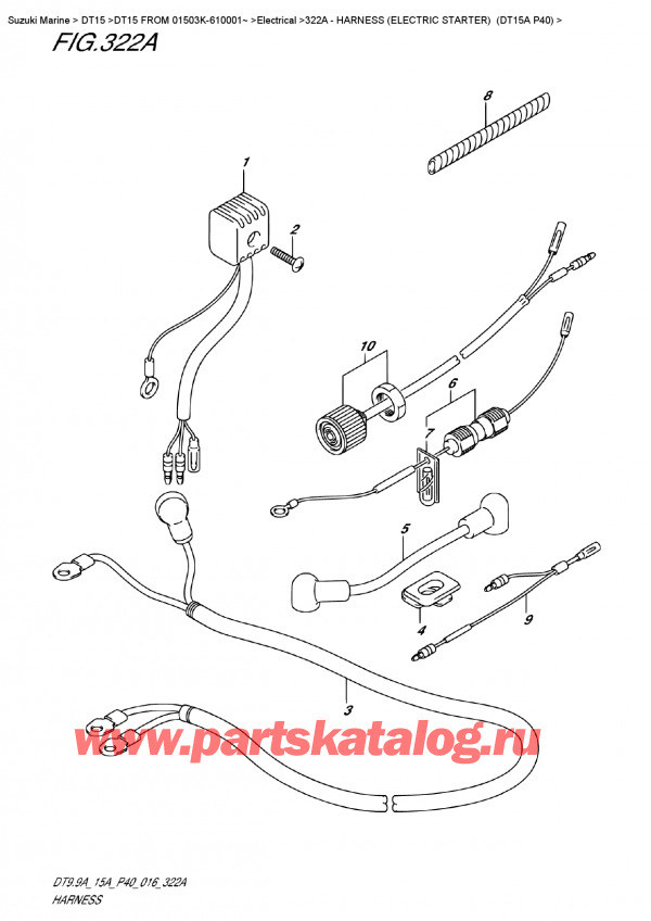  ,  , Suzuki DT15A S / L FROM  01503K-610001~ (P40 016)  2016 , Harness  (Electric Starter)  (Dt15A P40) /   () (Dt15A P40)