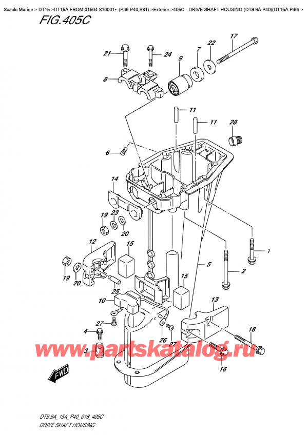 ������ ��������, �� �������� �����, Suzuki DT15A S / L FROM 01504-810001~ (P40 018) ������ 2018 ����, ������ ���� �������� (Dt9.9A P40) (Dt15A P40)
