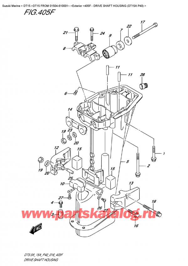   ,   , Suzuki DT15A S / L FROM 01504-610001~ (P40 016)  2016 ,    (Dt15A P40)