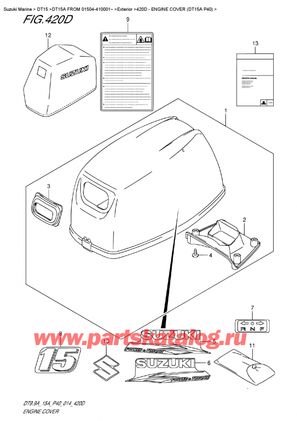  ,   , Suzuki DT15A S / L FROM 01504-410001~ (P40 014),   () (Dt15A P40)