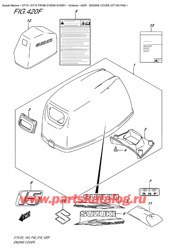  ,   , SUZUKI DT15A S / L FROM  01503K-610001~ (P40 016),   () (Dt15A P40)