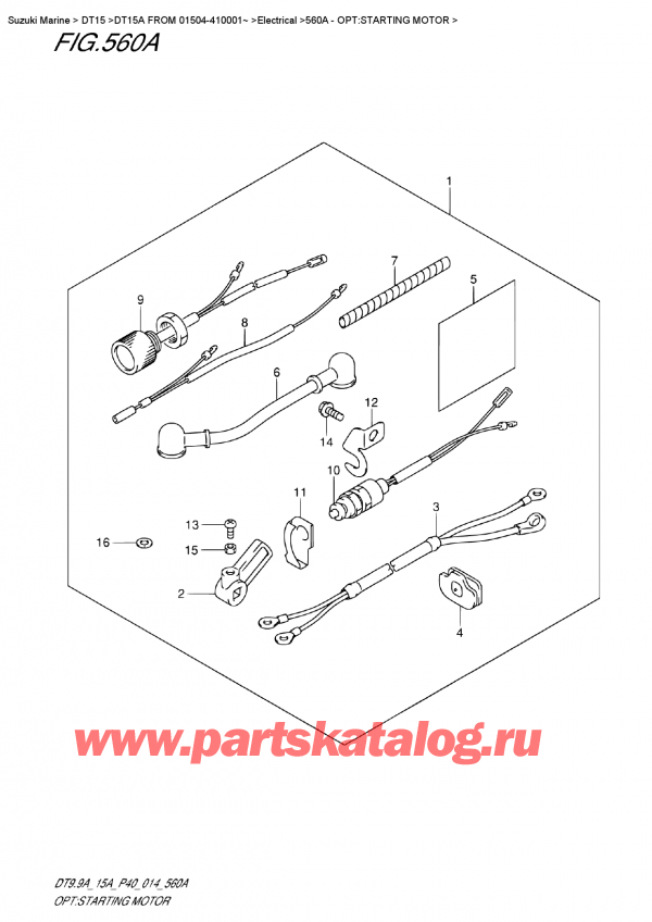 ,   , SUZUKI DT15A S / L FROM 01504-410001~ (P40 014), :  - Opt:starting  Motor