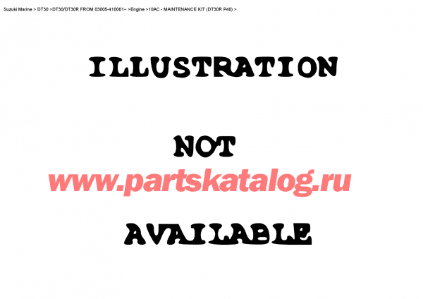 ,   , SUZUKI DT30R S / L FROM 03005-410001~, Maintenance Kit (Dt30R P40) -     (Dt30R P40)