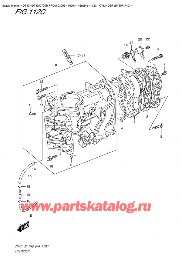,   , Suzuki DT30R S / L FROM 03005-410001~  2014 , Cylinder  (Dt30R P40)