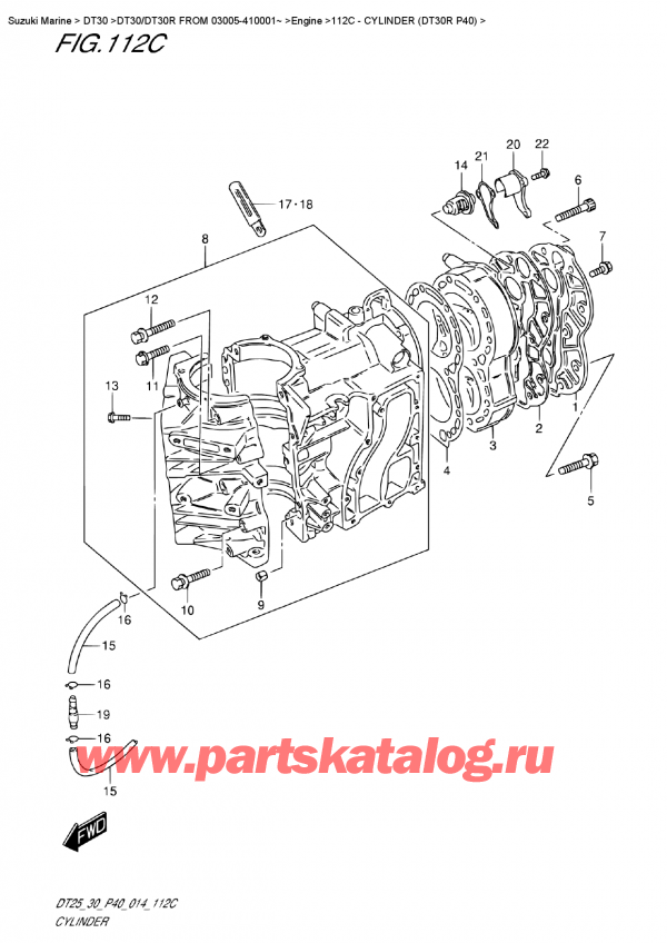   ,   , Suzuki DT30R S / L FROM 03005-410001~  2014 , Cylinder  (Dt30R P40)