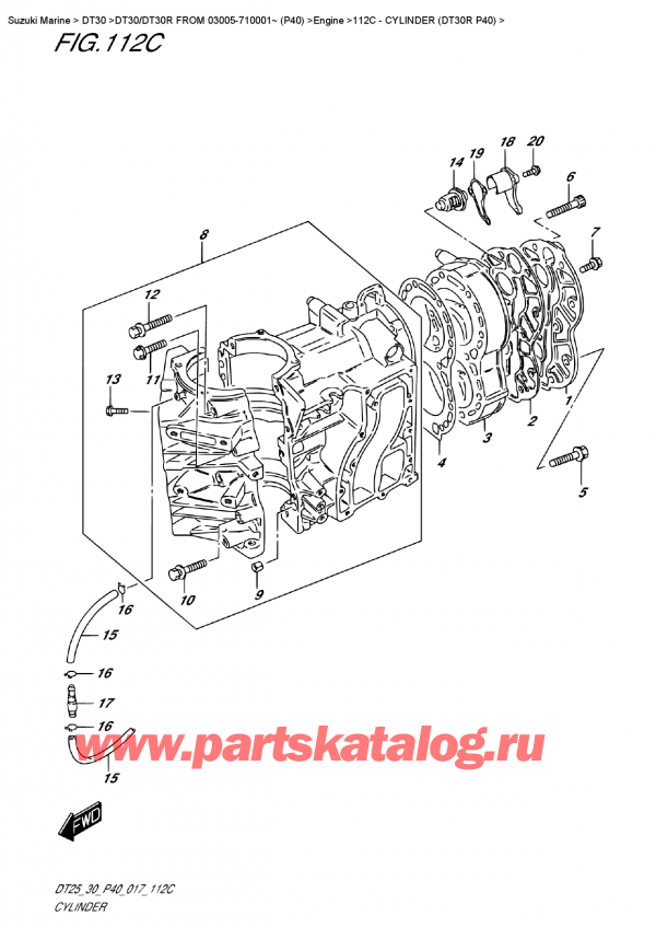  ,   ,  DT30R S/L FROM 03005-710001~ (P40), Cylinder (Dt30R  P40)