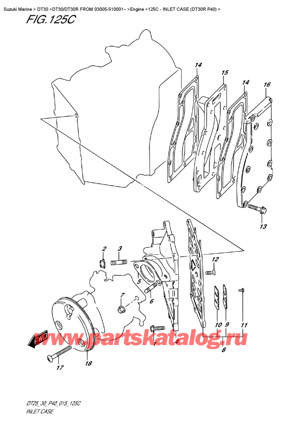  ,   , Suzuki DT30R S/L FROM 03005-510001~,  Case (Dt30R P40) - Inlet  Case  (Dt30R P40)