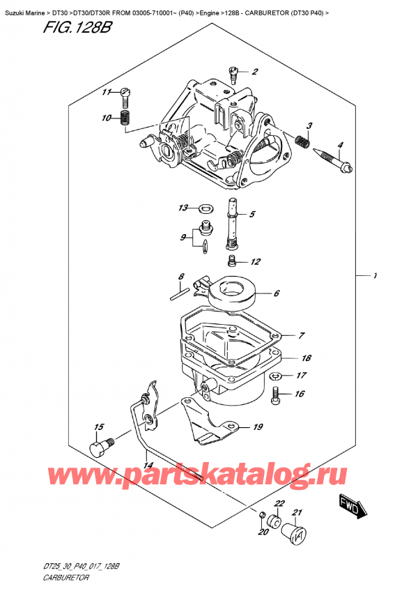 ������ ������������ ��������, �� ��������� ���������, Suzuki DT30E S/L FROM 03005-710001~ (P40), Carburetor (Dt30  P40)