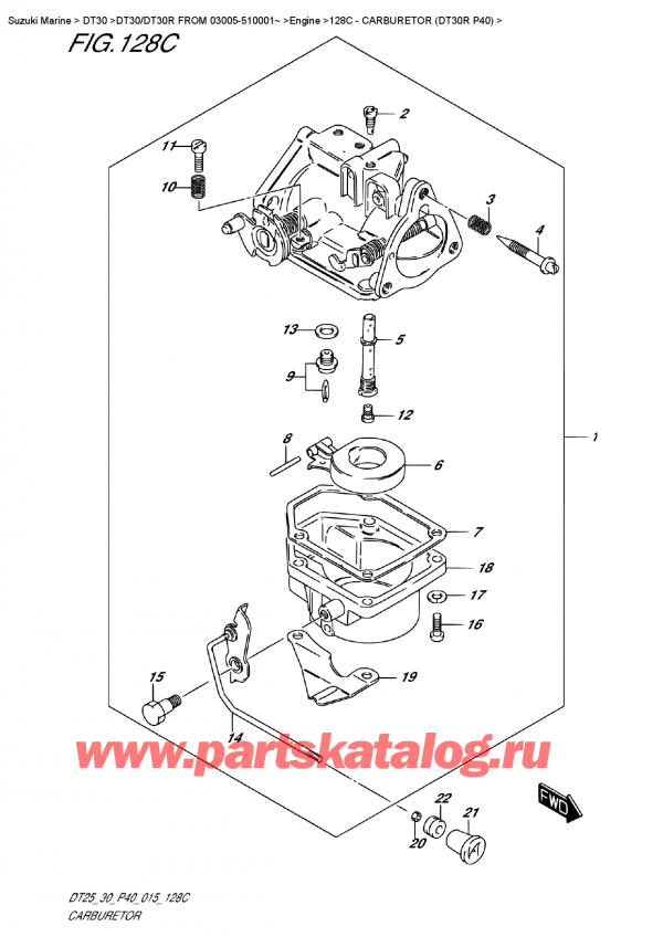  ,   , Suzuki DT30R S/L FROM 03005-510001~  2015 ,  (Dt30R P40) - Carburetor (Dt30R  P40)