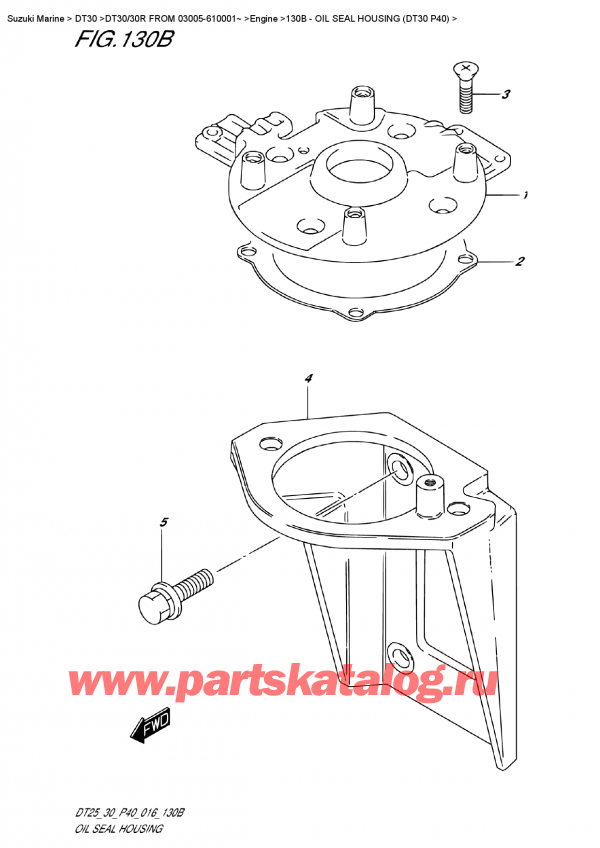  ,   , Suzuki DT30/30R  FROM 03005-610001~ ,   (Dt30 P40) - Oil Seal Housing (Dt30 P40)