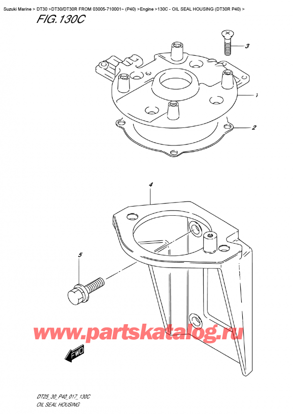  ,  ,  DT30R S/L FROM 03005-710001~ (P40), Oil  Seal Housing  (Dt30R  P40)