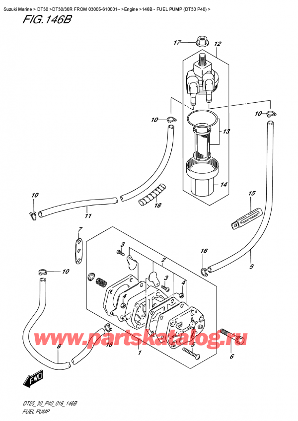 ,    , Suzuki DT30/30R  FROM 03005-610001~   2016 ,   (Dt30 P40) / Fuel Pump (Dt30 P40)