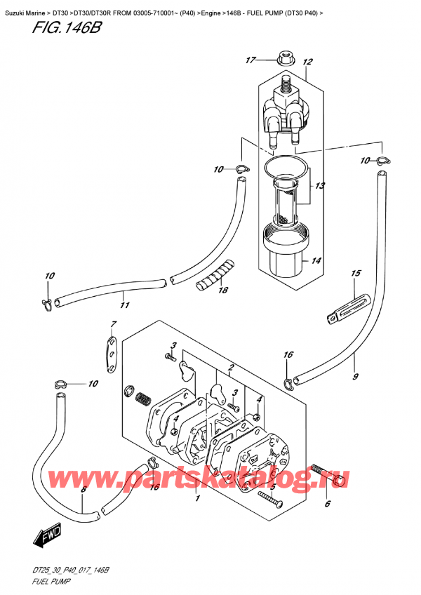  ,   , Suzuki DT30E S/L FROM 03005-710001~ (P40), Fuel  Pump (Dt30  P40) -   (Dt30 P40)