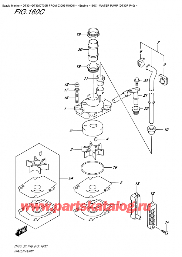   ,  ,  DT30R S/L FROM 03005-510001~  2015 , Water  Pump (Dt30R P40)