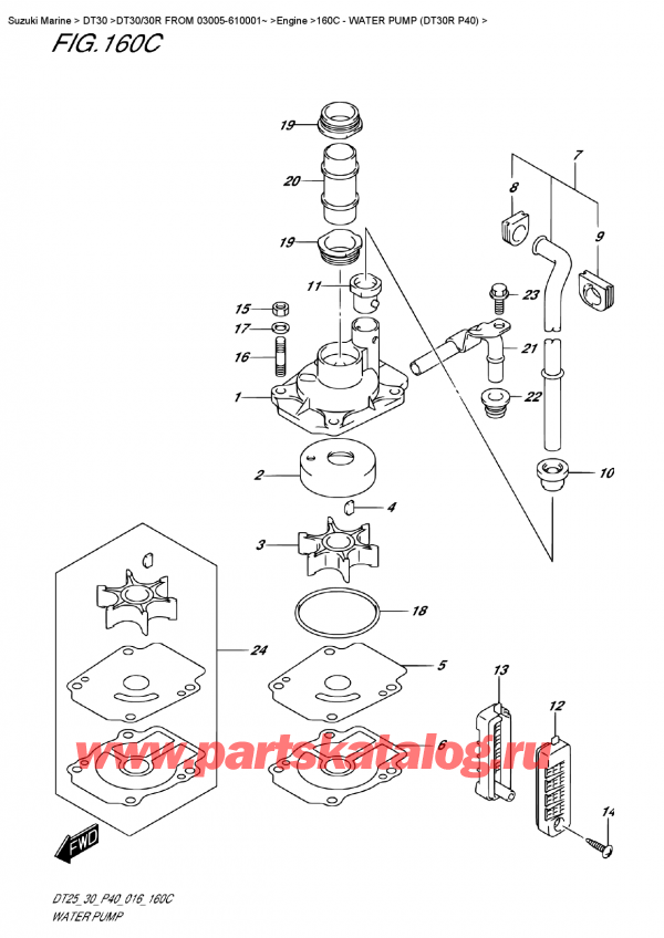   ,    , SUZUKI DT30 RS / RL  FROM 03005-610001~ , Water Pump (Dt30R P40) -   (Dt30R P40)