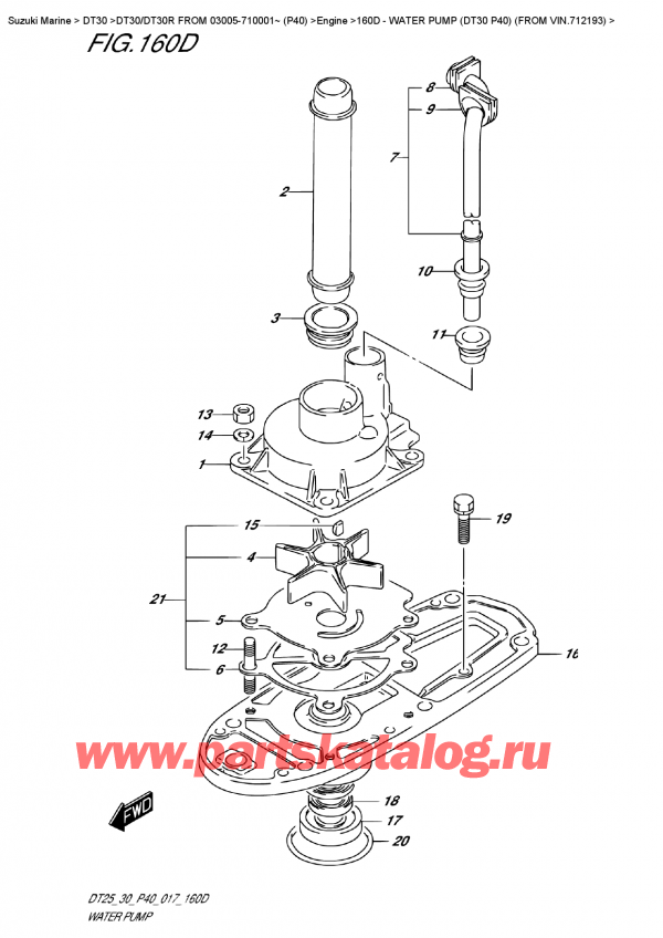,  ,  DT30E S/L FROM 03005-710001~ (P40), Water  Pump (Dt30 P40)  (From  Vin.712193)