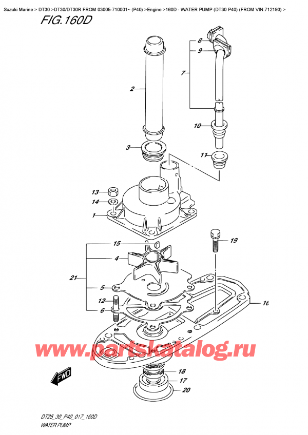 ,    ,  DT30 S/L FROM 03005-710001~ (P40), Water  Pump (Dt30 P40)  (From  Vin.712193)