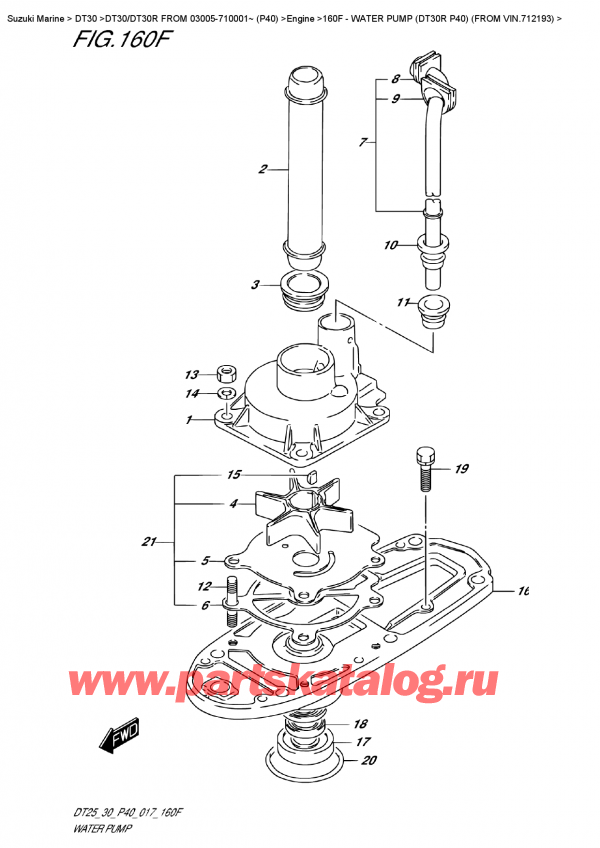  ,   , Suzuki DT30R S/L FROM 03005-710001~ (P40), Water  Pump (Dt30R P40)  (From  Vin.712193)