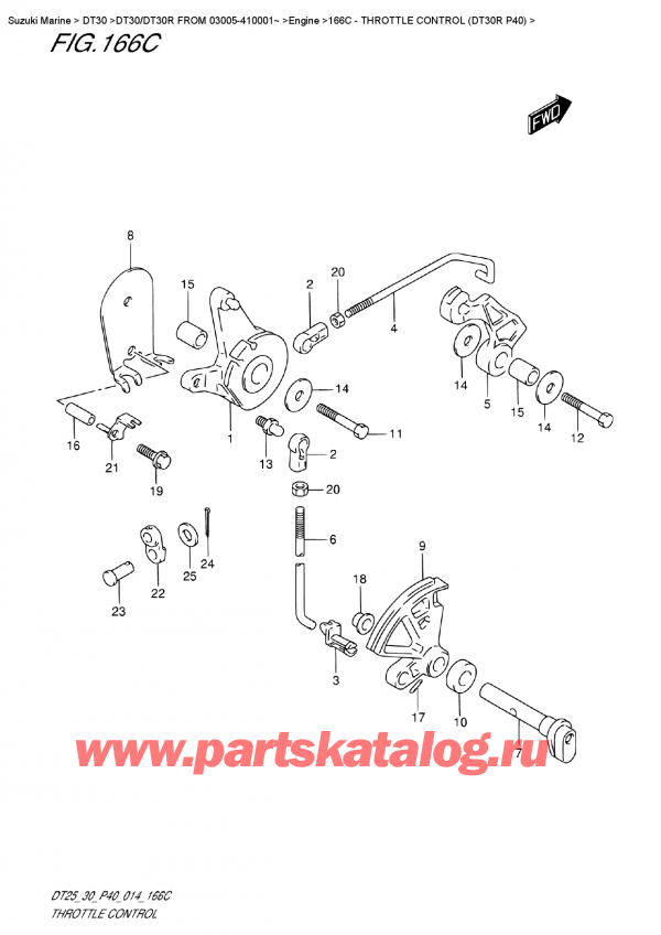 ������ ��������, �� ���������, Suzuki DT30R S / L FROM 03005-410001~, Throttle  Control  (Dt30R  P40)