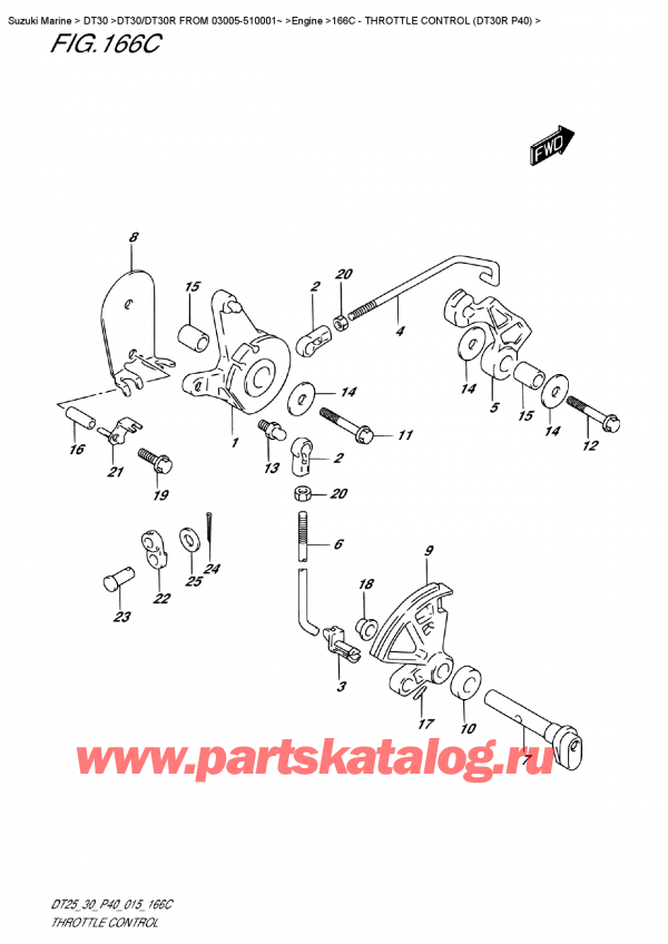����� ��������, �� ��������� ���������, Suzuki DT30R S/L FROM 03005-510001~ ������ 2015 ����, ���������� ��������� (Dt30R P40) / Throttle  Control  (Dt30R  P40)
