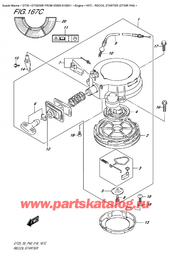   ,   , Suzuki DT30 RS / RL  FROM 03005-610001~   2016 , Recoil Starter (Dt30R P40)