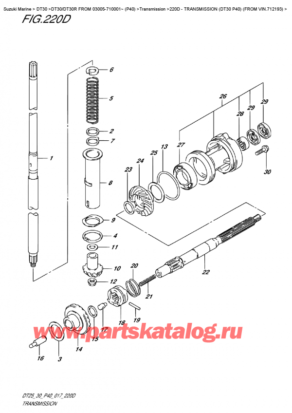  ,   , Suzuki DT30 S/L FROM 03005-710001~ (P40)  2017 , Transmission (Dt30  P40)  (From  Vin.712193) /  (Dt30 P40) (From Vin.712193)