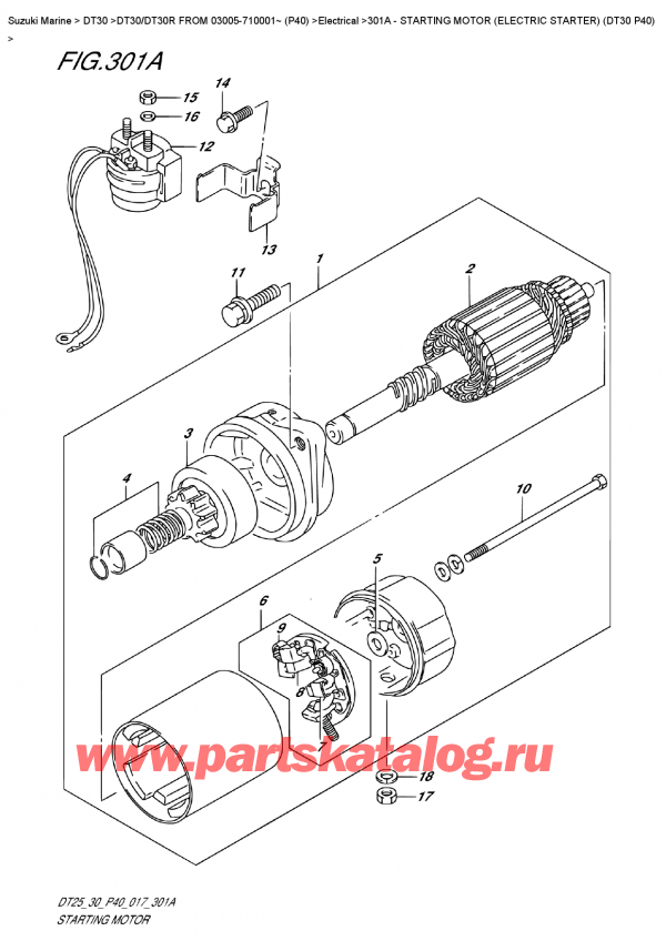   ,    , Suzuki DT30E S/L FROM 03005-710001~ (P40)  2017 ,   () (Dt30 P40)