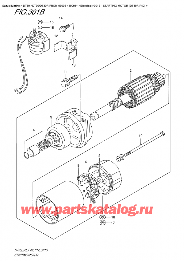  ,   , Suzuki DT30R S / L FROM 03005-410001~  2014 , Starting  Motor  (Dt30R  P40) /   (Dt30R P40)