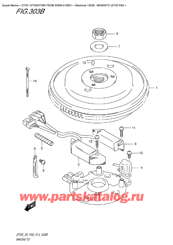   ,   , Suzuki DT30E S / L FROM 03005-410001~ , Magneto  (Dt30 P40) /  (Dt30 P40)