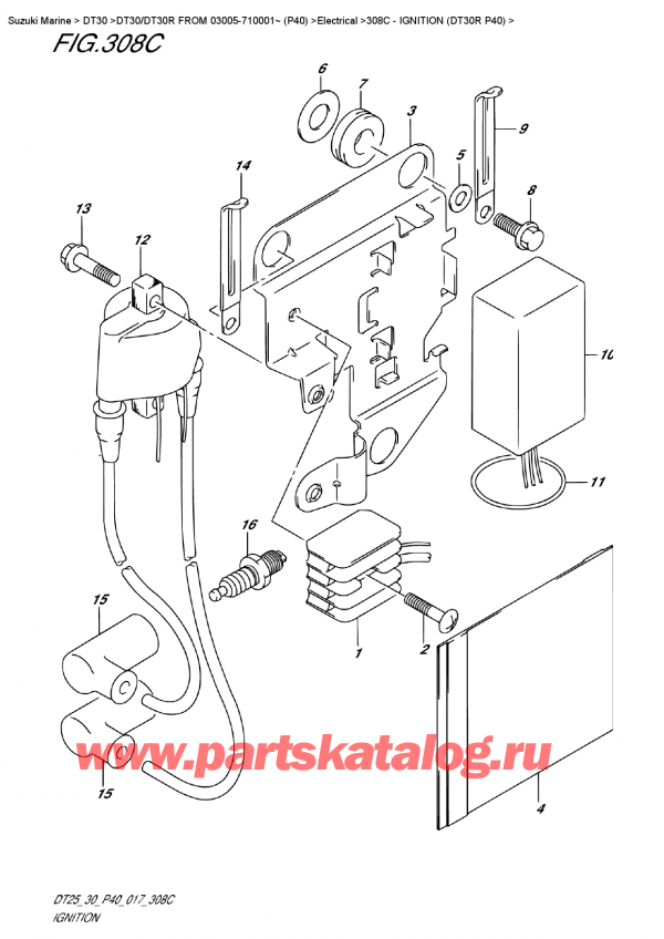 ����� ��������, �� �������� �����, Suzuki DT30R S/L FROM 03005-710001~ (P40), Ignition (Dt30R  P40)