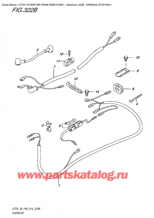 ��������, �� ��������� ���������, Suzuki DT30E S/L FROM 03005-510001~, ���� �������� (Dt30 P40) / Harness  (Dt30 P40)