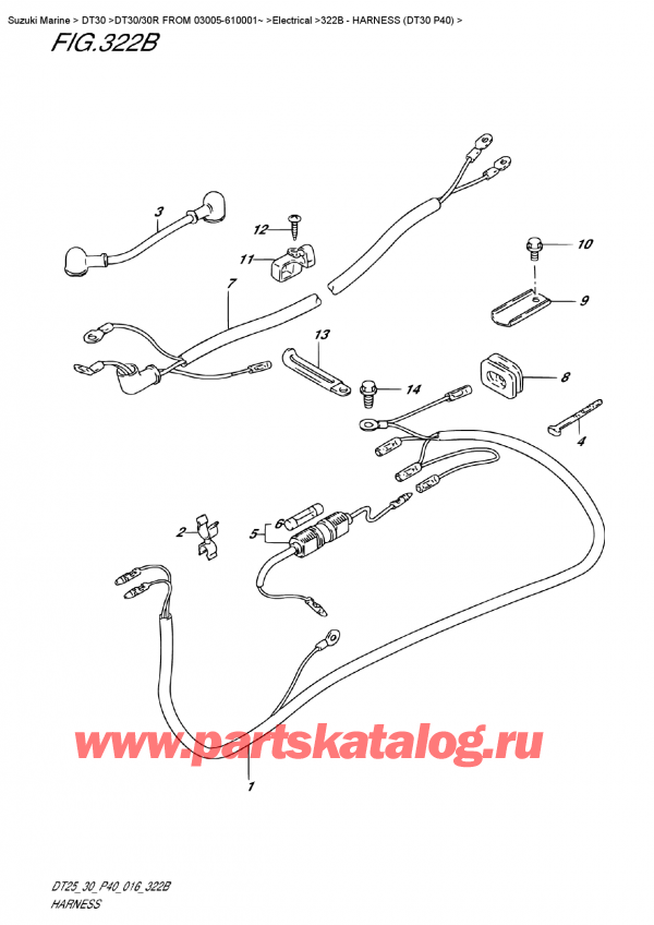  ,   , SUZUKI DT30/30R  FROM 03005-610001~   2016 ,   (Dt30 P40) / Harness (Dt30 P40)