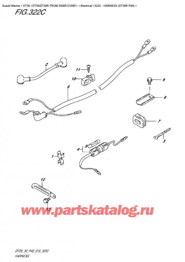  ,   , Suzuki DT30R S/L FROM 03005-510001~  2015 , Harness  (Dt30R P40)