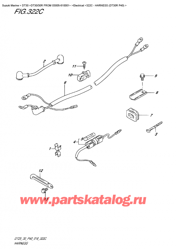  ,   , SUZUKI DT30 RS / RL  FROM 03005-610001~   2016 ,   (Dt30R P40) - Harness (Dt30R P40)