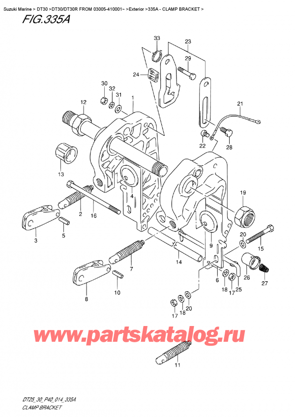  ,    , Suzuki DT30R S / L FROM 03005-410001~  2014 , Clamp  Bracket