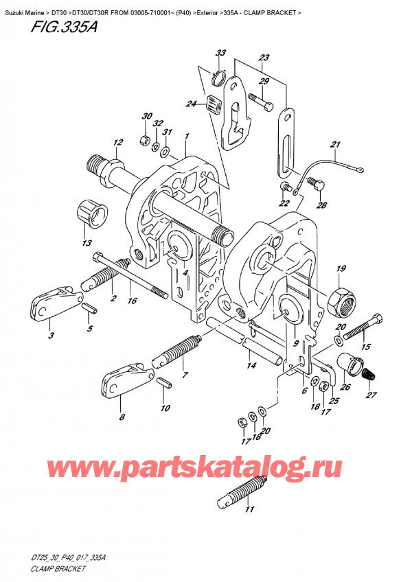 ,    , Suzuki DT30E S/L FROM 03005-710001~ (P40), Clamp  Bracket -  