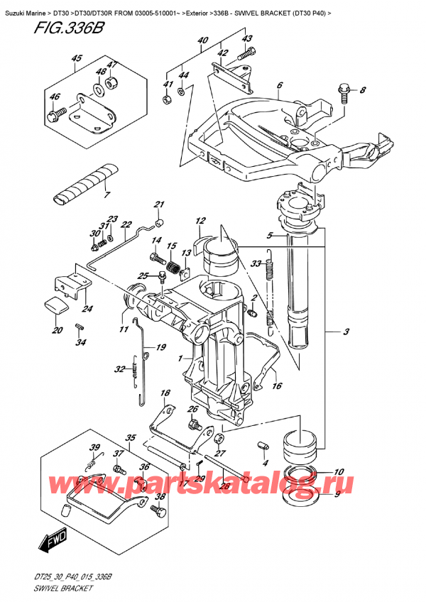 ,  , SUZUKI DT30E S/L FROM 03005-510001~  2015 , Swivel  Bracket (Dt30  P40)
