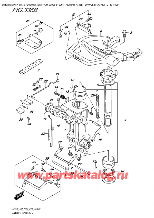  ,   , Suzuki DT30E S/L FROM 03005-510001~, Swivel  Bracket (Dt30  P40)