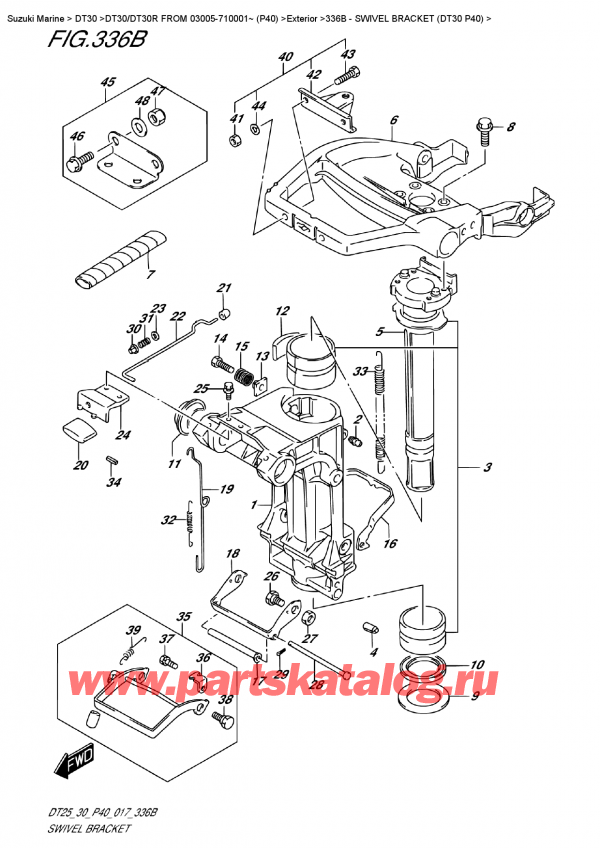   ,  , Suzuki DT30 S/L FROM 03005-710001~ (P40)  2017 , Swivel Bracket  (Dt30  P40)