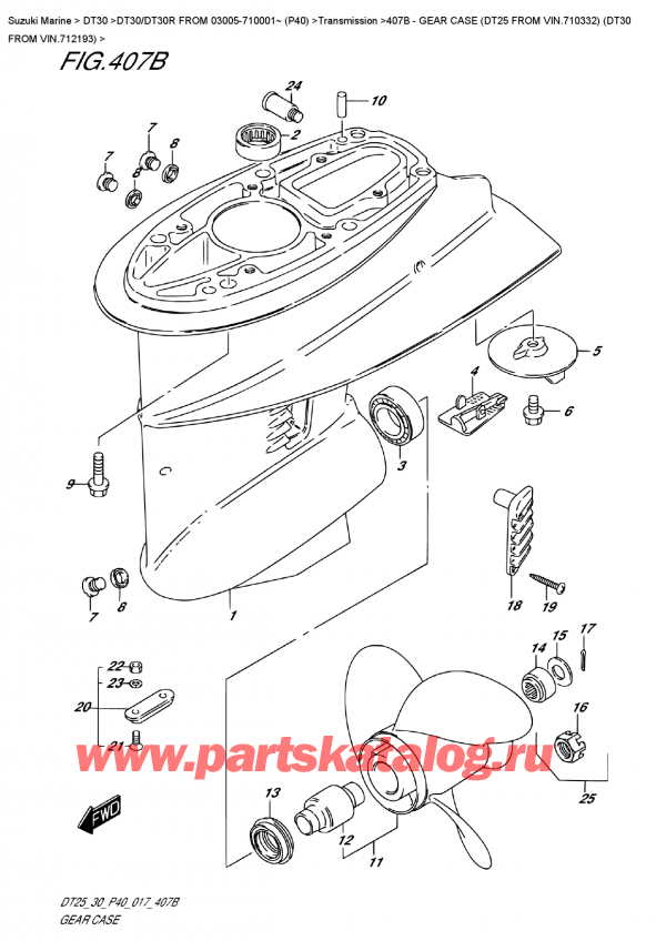  ,   ,  DT30R S/L FROM 03005-710001~ (P40)  2017 , Gear Case  (Dt25 From  Vin.710332)  (Dt30  From  Vin.712193)