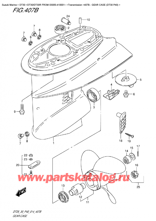   ,   , Suzuki DT30 S-L FROM 03005-410001~, Gear  Case (Dt30 P40)