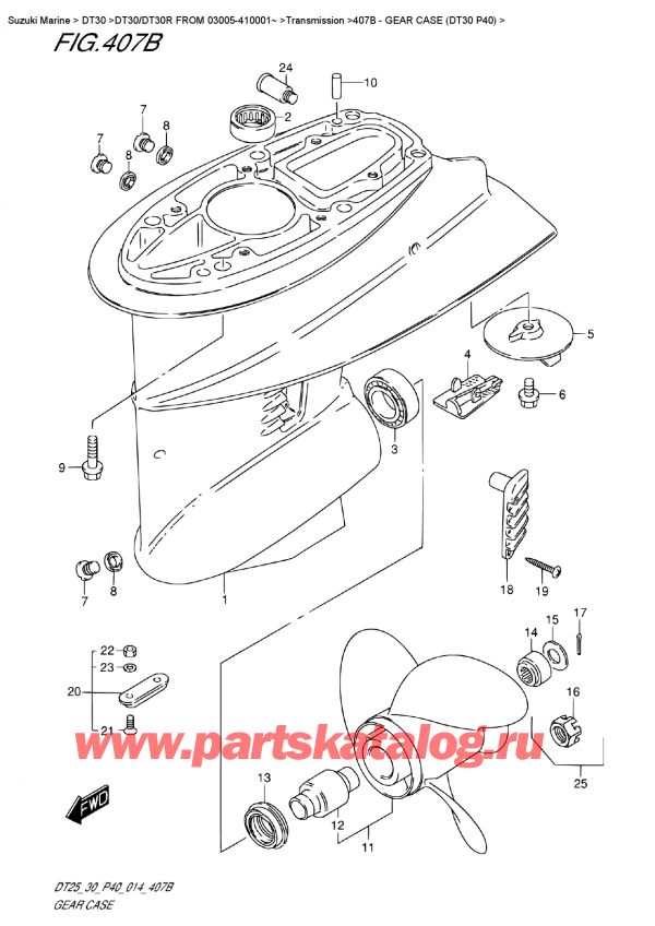  ,    , SUZUKI DT30E S / L FROM 03005-410001~   2014 ,    (Dt30 P40) - Gear  Case (Dt30 P40)